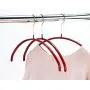 Mawa Euro Series Light Thin Non-Slip Space Saving Clothes Hanger Style 40/P, Set of 10, Red Pack of 10 10 Piece