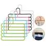 5 Layers Non-Slip Multifunctional Clothes Hangers 10PC Random Color Pants Storage Hangers Cloth Rack Multilayer Storage Scarf Tie Rack Hanger 5 Layers Non-Slip Multifunctional Clothes Hangers 10PC Random Color Pants Storage Hangers Cloth Rack Multilayer Storage Scarf Tie Rack Hanger