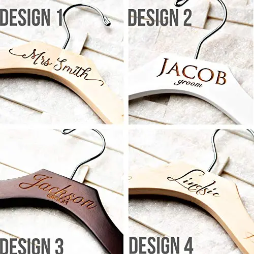 Personalized, Engraved Contour Wedding Hanger by Left Coast Original Personalized, Engraved Contour Wedding Hanger by Left Coast Original