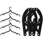 BESTOMZ 6pcs Plastic Foldable Travel Home Camping Mini Non-Slip Clothes Shirts Sweaters Dress Hanger Hook Drying Rack (Black)