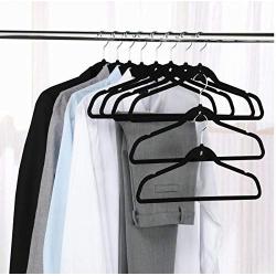 10Pcs Non Slip Velvet Suit Clothes Hangers Wardrobe Home Organizer