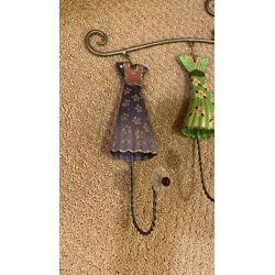 19” Wide Cute Unique Mini Clothes Coat Hanger Girls Room Decor Hand Painted Dresses Frocks Metal