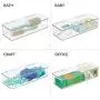 mDesign Wide Plastic Stackable Home, Office Supplies Storage Organizer Boxes with Attached Hinged Lid - Holder Bin for Note Pads, Gel Pens, Staples, Dry Erase Markers, Tape - 3" High, 8 Pack - Clear mDesign Wide Plastic Stackable Home, Office Supplies Storage Organizer Boxes with Attached Hinged Lid - Holder Bin for Note Pads, Gel Pens, Staples, Dry Erase Markers, Tape - 3" High, 8 Pack - Clear