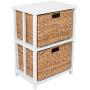 BirdRock Home Seagrass 2 Tier File Cubby Cabinet - Vertical Storage Furniture - Office Décor - Home Decorative Boxes Filing - Natural Wood - Delivered Fully Assembled - Hanging Letter and Legal