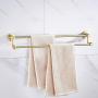 Marmolux Acc Double Towel Bar Bath Dual Towel Rod Heavy Duty Stainless Steel Holder Wall Mount Shelf Organizer Cloth Hanger Gold Bronze Brushed