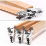 10pcs Durable Skirt Practical Anti Slip Laundry Clothes Hanger Pants Home Anti-Rust Natural Slack with Clips Wooden Adjustable