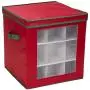 Household Essentials 552RED Medium Christmas Tree Ornament Storage Boxes | Stores Up to 27 Xmas Ornaments | Red Bin with Green Trim Household Essentials 552RED Medium Christmas Tree Ornament Storage Boxes | Stores Up to 27 Xmas Ornaments | Red Bin with Green Trim