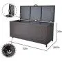 BABYLON Outdoor Patio Wicker Storage Container Deck Boxes Made of Antirust Aluminum Frames and Resin Rattan, 86-Gallon (Brown) (Large, Brown)