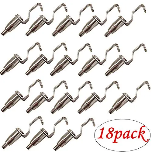 HAN SHENG 18 Pcs Adjustable Metal Art Gallery Display Wire Rope Hanger Hooks Picture Rail Hooks Hanger System Accessories for 1mm-2mm Wire Rope