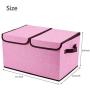 Large Fabric Storage Boxes Set- 2 Pack Foldable Storage and Organize Bins with Lids and Removable Dividers for Kids Toy Closet Shelf Bedroom Living-Room Under Bed(Pink)