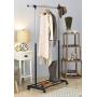 Clothes Rack,Rolling Garment Rack with Wheels,Adjustable Hanging Standing Coat Shelf Clothing Stander Unit Hanger Clothes Organizer Black