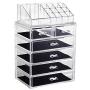 Makeup Organizer Acrylic Cosmetic with 6 Storage Drawers and Jewelry Display Boxes One-pieces