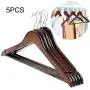 KYCPTNFJ 5 pcs Wooden Storage Trousers Coat Clothes Hanger Anti-Rust Wide Shoulder 360 Rotating Home Smooth Store for Suit Solid Wood