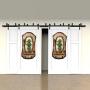 ZEKOO 12 FT 4 Doors Bypass Barn Door Hardware Four Hangers Style Roller Kit