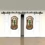 ZEKOO 12 FT 4 Doors Bypass Barn Door Hardware Four Hangers Style Roller Kit