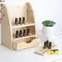 LIANTRAL Essential Oils Storage Rack, Wooden Nail Polish Display Holder Organizer- 45 Slots for 10/15/20/30ml Bottles (Natural Wood Color)