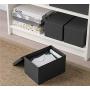 IKEA TJENA 2 Pack Black Foldable Storage Boxes with Lid/Office, Storage, Supplies, Organization, Small Parts (Black)