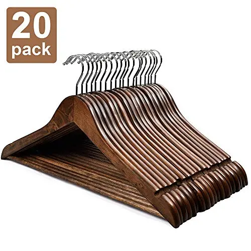 HOUSE DAY Wooden Hangers 20 Pack Wooden Clothes Hanger Wooden Coat Hanger Bulk Walnut Smooth Finish Premium Wooden Hanger for Clothes Dress Suit HOUSE DAY Wooden Hangers 20 Pack Wooden Clothes Hanger Wooden Coat Hanger Bulk Walnut Smooth Finish Premium Wooden Hanger for Clothes Dress Suit