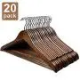 HOUSE DAY Wooden Hangers 20 Pack Wooden Clothes Hanger Wooden Coat Hanger Bulk Walnut Smooth Finish Premium Wooden Hanger for Clothes Dress Suit HOUSE DAY Wooden Hangers 20 Pack Wooden Clothes Hanger Wooden Coat Hanger Bulk Walnut Smooth Finish Premium Wooden Hanger for Clothes Dress Suit