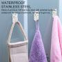 ELVASEN Self Adhesive Hooks, Towel Hooks Bathroom Hook Stainless Steel Coat Hooks Hanger, Waterproof Wall Hooks for Hanging Pants Clothes Hats in Kitchen, Bathroom (8 Pack)