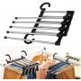 5pcs Multifunctional Clothes Hangers Pants Storage Hangers Cloth Rack Multilayer Storage Cloth Hanger Closet