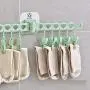 Grey990 Removable Windproof Clothes Towel Hanger Clothespin Bathroom Storage Rack with 12 Clips Green Grey990 Removable Windproof Clothes Towel Hanger Clothespin Bathroom Storage Rack with 12 Clips Green