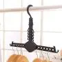Studyset Folding Clothes Hanger Space Saving Dual Hanger with Hook Wardrobe Closet Organizer Rack