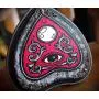 Mini Red and Black Mystic Seeing Eye Ouija Spirit Board Planchette Hand Made Wooden Wall Plaque Hanger