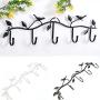 Premium Wall Hooks,Adhesive Hooks,yanQxIzbiu Bird Metal Over Door Hanger Hook Kitchen Cabinet Hat Coat Clothes Towel Holder - Black