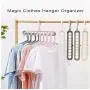 Magic Space Saving Clothes Hangers Multifunctional Smart Closet Organizer Premium Wardrobe Clothing Cascading Hanger 9 slots, Innovative Design for Heavy Clothes, Shirts Pants Dresses Coats(4 Pack)