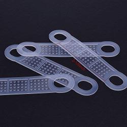 BCP 100 Pcs Clear Non-Slip Rubber Clothes Hanger Grips Clothing Hanger Strips