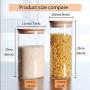 Glass Rice Storage Containers, 60 FL OZ (1800ml) Kitchen Food Jars with Airtight Lid, Stackable Clear Pantry Canister for Coffee Bean, Pet Treat, Flour, Loose Tea and More