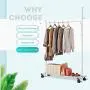 Roloiki Coat Rack Clothes Tree Coatrack Hat Hanger Hallstand Clothes Hat Tree Rack Free Standing Simple Fashion Hat and Coat Stand with Hooks Shoe Holder Removable Rotating Wheel for Bathroom