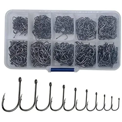 300PCS OstWony High-Carbon Steel Barbed Fishing Hooks with Holes, 10 Specifications of Fishing Hooks, Portable Boxed Hooks, Powerful Hooks That Can Adapt to Various Fishing Environments 300PCS OstWony High-Carbon Steel Barbed Fishing Hooks with Holes, 10 Specifications of Fishing Hooks, Portable Boxed Hooks, Powerful Hooks That Can Adapt to Various Fishing Environments