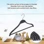 Super Heavy Duty Plastic Coat Hanger - Non Slip & Space Saving Suit Hanger - Clothes Hangers Hook Swivel 360-6 Pack Black