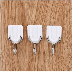 24PCS Strong Adhesive Hook Wall Door Sticky Hanger Holder Kitchen Bathroom White Hangers for Clothes Decoration