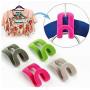 20Pcs Home Creative Mini Flocking Clothes Hanger Flocking Holder Multifunction Easy Anti-Clip Hook Closet Organizer Random Color