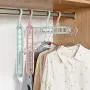 AYOTALL 6 Pack Magic Clothes Hanger 9-Hole Hanger Multifunctional Heavy Duty Plastic Magic Hook Rotatable Space Saving Storage Organizer for Wrinkle-Free Shirts, Pants, and Coats - Beige
