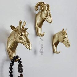 Creative Wall Decorations Animal Head Shaped Single Wall Hook / Hanger Resin Material for Hanging Clothes Coat Hats Keys Bags Purse Towels (Gold Elephant)