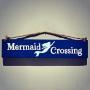 Mermaid Crossing Wood Sign - Rustic Wall Decor With Rope Hanger - Mermaid Decor for Home