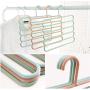 Pants Hangers Holders Multifunction Trousers Hanger Storage Rack Clothes Hanger Tie Scarfs Belt Towel Non-Slip Magic Hanger 5PC Color Random
