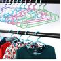 10pcs Random Color Kids Clothes Hangers Portable Multifunction Hook Design Outdoor Clothes Drying Rack for Children Plastic Baby Hangers