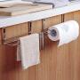 SYIDINZN Paper Towel Hanger Holder, Stainless Steel Kitchen Roll Paper Towel Holder Tissue Hanger Organizer Rack for Kitchen Under Cabinet Over Door (Large Size)