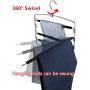 Centralocker Multi-Layer Steel Pants Hanger Metal Frame Swing Arm Slack Trousers Jeans Neckties Rack Space Saver for Wardrobe 3-Pack