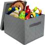 Storage Boxes with Lid, Foldable Storage Boxes Perfect for Toy Storage, Books, DVDs and Clothing Storage, Toy Storage Boxes Suitable for Kids and Adult at School/Office/Home Closet Organizer