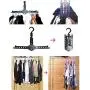 Katoot@ 360 Degree Clothes Hanger With Hooks Rotation Space Saving Black Hanger Foldable Plastic Collapsible Magic Closet Organizer