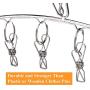 Clothes Drying Rack Stainless Steel Laundry Drying Rack Clothes Hanger with 8 Clips Metal Clothespins for Drying Socks, Towels, Diapers, Bras, Baby Clothes,Underwear, Gloves (5 Pack)