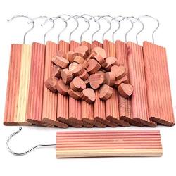 Wahdawn 42-Pack Cedar Blocks for Clothes Storage, Aromatic Cedar Wood Hangers and Hearts Blocks Natural Closets Deodorant Hangups, Scent Drawer Air Freshener Storing Clothing Protection