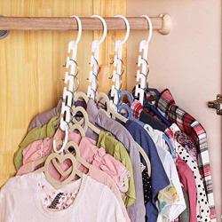 osierr6 Plastic Wonder Magic Clothes Closet Hangers Clothing Organizer, Strong Wardrobe Space Saving Saver Hangers for Clothes Coat, 26.5x11.3cm/10.4x4.4in(White)