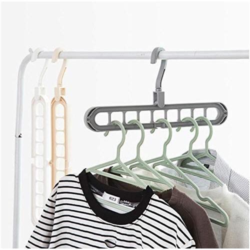 Multi-Function Folding Magic Hanger 10pcs Random Color Nine-Hole Rotating Magic Clothes Hanger Wardrobe Drying Clothes Home Bedroom Storage Holder